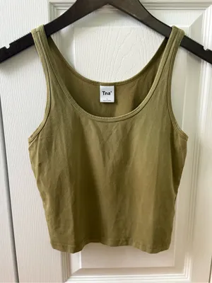 Aritzia Tna 90s Bergman Tank in Olive Green thumbnail 2