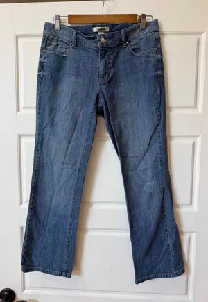 White House Black Market Blue Noir Straight Leg Ankle Jeans Size 8 thumbnail 1