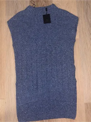 Massimo Dutti NWT Blue Italian Yarn Wool Knit Sweater - Size XS thumbnail 1