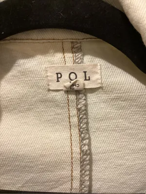 POL Cream Cotton Jacket with Contrast Stitching thumbnail 2