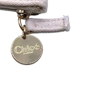 Chloé Parfum Canvas Coin Purse Makeup Case Gold Charm Red Stitching Chic Travel thumbnail 4