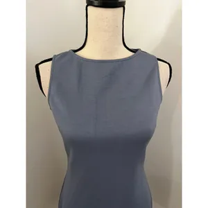 Sleeveless Blue Sheath Dress sz Small NEW Minimalist Office Chic Business Casual thumbnail 3