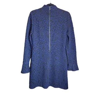 Anthropologie Hutch Michaela dress‎ long sleeve mock neck black navy blue M thumbnail 4