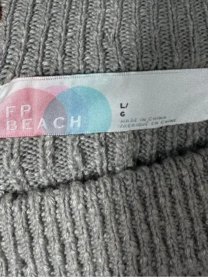 Free People FP Beach Gray Knit Lounge Shorts‎ Women’s Size Large Cozy Ribbed thumbnail 6