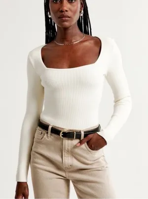 Abercrombie Ivory Ottoman Bodysuit thumbnail 1