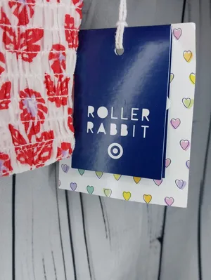 Roller Rabbit x Target Smocked Peplum Coquette Floral Boho Chic Crop Tank Top thumbnail 4