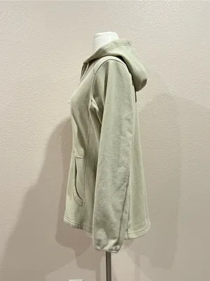 Duluth Trading Co Beige Brushed Waffle 1/2 Zip Hooded Pullover Size Small thumbnail 4