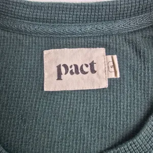 Pact Teal Waffle Knit‎ Long Sleeve Shirt Crew Neck Organic Cotton Size Small thumbnail 3