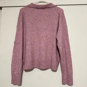 J. Crew Wool Collared V-neck Pink Sweater in Supersoft Yarn thumbnail 6