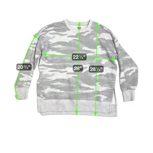 Aerie Woman's Green Grey Camo Oversized Crewneck Sweatshirt Small thumbnail 8