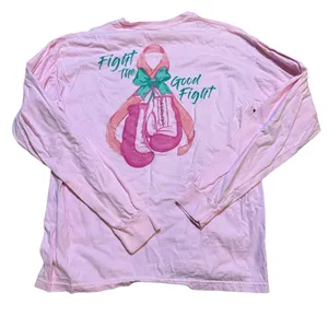 🎀 Anna Grace x Comfort Colors Long Sleeve Tee 💗‎ Fight The Good Fight 🎀 thumbnail 1