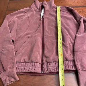 Lululemon Brushed Softstreme‎ Funnel Neck Full Zip Red Merlot thumbnail 6