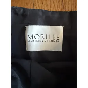Morilee Dress Set Womens 12 Black Beaded Halter Crop Top Long Skirt Formal Prom thumbnail 3