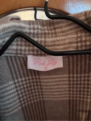Pink Lily Brown and Cream Plaid Jacket- Women’s Size Small thumbnail 2