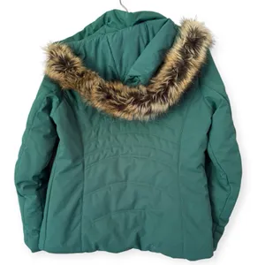 Obermeyer Tuscany II Women's Insulated Ski Jacket Coat Green Fur Trim Size 8 thumbnail 2