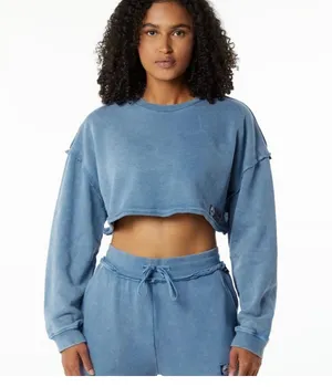 Alphalete Women's Terry Oversized Crop Pullover - Celestial Blue , Size Large thumbnail 1