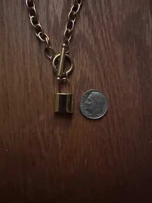 Gold plated tarnish free bracelet with fashionable lock thumbnail 2