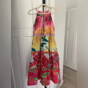 Farm‎ Rio Tiered Cotton Tank Midi In Mixed Garden Floral Dress thumbnail 2
