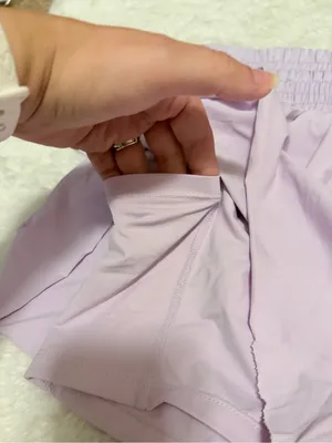 Women's small Light Purple Flowy Smocked Athletic Shorts thumbnail 4