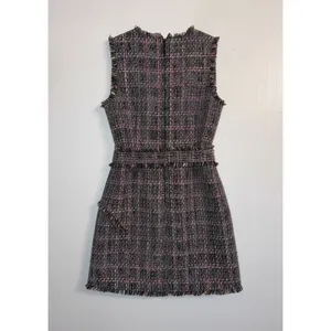 Cinq à Sept Rochelle Tweed Minidress Womens‎ 8 Multicolor Belted Fringe thumbnail 4