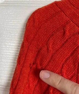 J. Crew cableknit cashmere blend orange cardigan thumbnail 6
