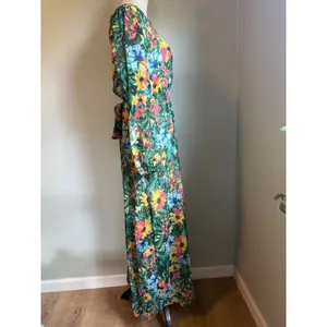 INC boho whimsi resort tropical Floral Maxi Dress Green pink flowy beach party y thumbnail 5