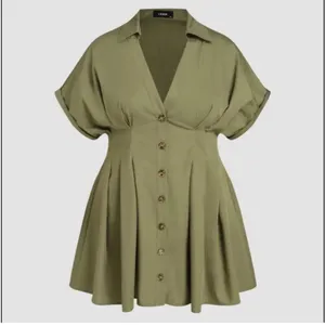 Cider Olive Green Button-Up Dress thumbnail 3