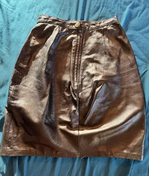 Vintage Wilsons Leather Skirt Womens Sz 4 Black Mini High Rise thumbnail 1