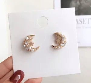 Crescent Gold Beaded Celestial  Moon Earrings New thumbnail 2