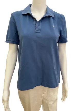 Vintage 90s Ralph Lauren Women’s Blue Polo Shirt Medium thumbnail 1