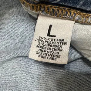 Almost Famous Womens Light Wash Denim Cargo Joggers Light Blue Size L thumbnail 5