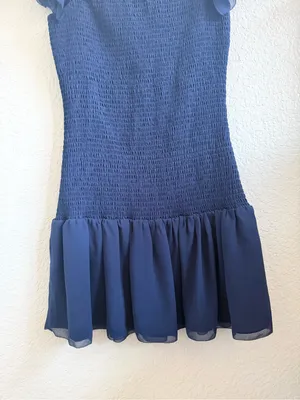 ARITZIA Wilfred Eldorado Mini Dress Smocked Square Neckline M thumbnail 3