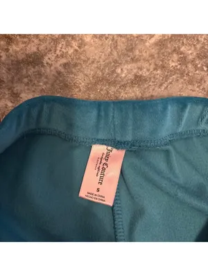 Y2K Juicy Couture Teal Velour Jogger Pants Size S Drawstring Track Pants thumbnail 4