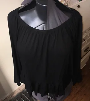 Altar’d State black baby doll crop top thumbnail 1