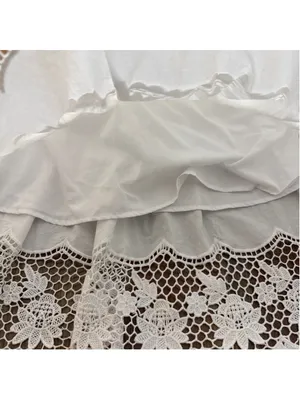 NWOT Steve Madden White Lace Halter Mini Dress Cotton Tiered Small Read thumbnail 5