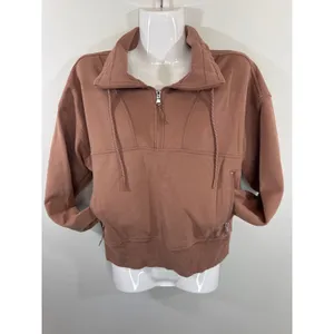 Old Navy Active Dynamic Fleece Quarter Zip Sweatshirt Mauve Brown Women's Medium thumbnail 6