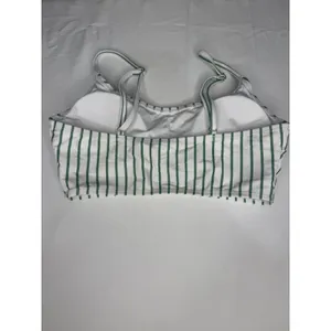Womens Reversible Green White Vertical Stripe‎ High Waisted Bikini Set Size S thumbnail 8