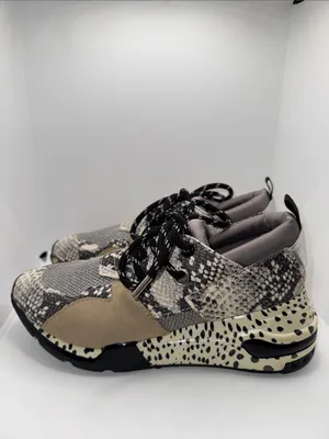 Steve Madden Cliff Sneakers Animal Print Women’s 7 Gray Tan thumbnail 3