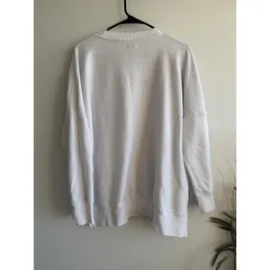 Aerie‎ Womens White Textured Oversized Crewneck Sweatshirt Relaxed Fit Small thumbnail 2