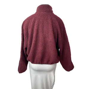 Old Navy Women's Red Faux Sherpa Fleece Half Zip Pullover Sweater Top Size XL thumbnail 4