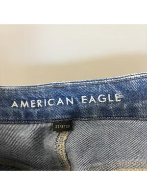 American Eagle Curvy Mom Jeans Size 8 Acid Wash Distressed Ripped High Rise thumbnail 5
