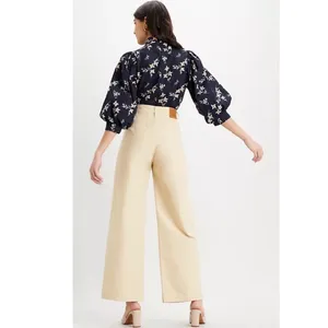 NWT LEVI’S PLEATED HIGH LOOSE PANTS 90’S STYLE KHAKI SZ-27 x 32 thumbnail 2