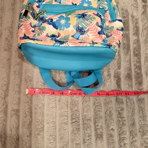 Disney Lilo & Stitch Tropical Floral Mini Backpack Blue Peach Hibiscus Print thumbnail 4