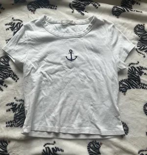 Altar'd State white baby tee size L small stain on bottom thumbnail 1