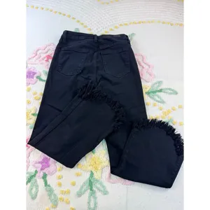 JUST‎ BLACK DENIM Womens Size 26 Black Frayed Flare Jeans Made in USA thumbnail 2