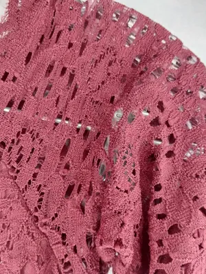Hollister Burgundy Lace Long Sleeve Fit & Flare Skater Mini Dress NWT thumbnail 9