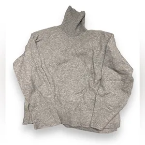 J.Crew Wool Blend Ribbed Turtleneck Sweater Merino Alpaca Gray Sz M thumbnail 6