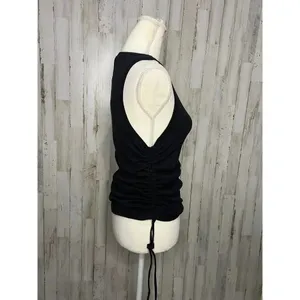Good American Women's Ruched Side Tank Top Black Size 4 Sleeveless Casual‎ thumbnail 3