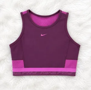 Nike Purple and Pink Pro Cropped Sports Tank| Size Small thumbnail 1