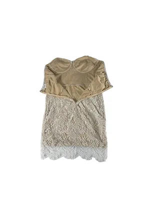 Superdown Kendall Lace Mini Dress L White Cream Strapless Eyelash Lace Bodycon thumbnail 6